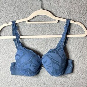 Aerie Bra Womens 34B Blue Day To‎ Play Lace Adjustable Underwired Bra